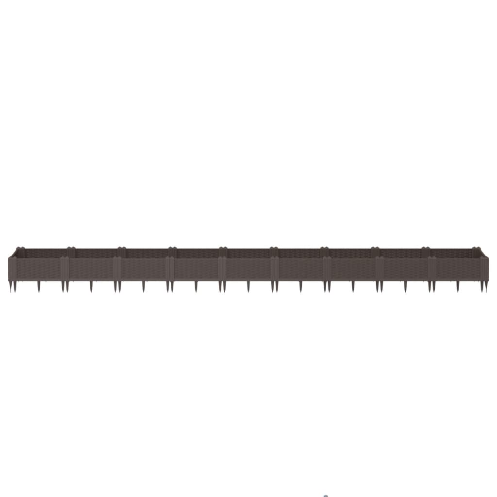 VIDAXL -Planungsbox mit Pins 362.5x42.5x28,5 cm Polypropenbraun