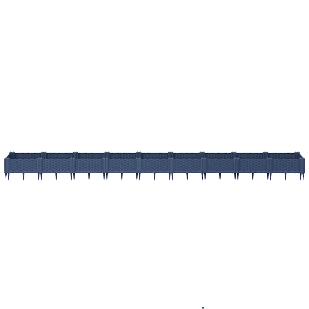 VIDAXL -Pflanzer mit Pins 362.5x42.5x28,5 cm Polypropengrau