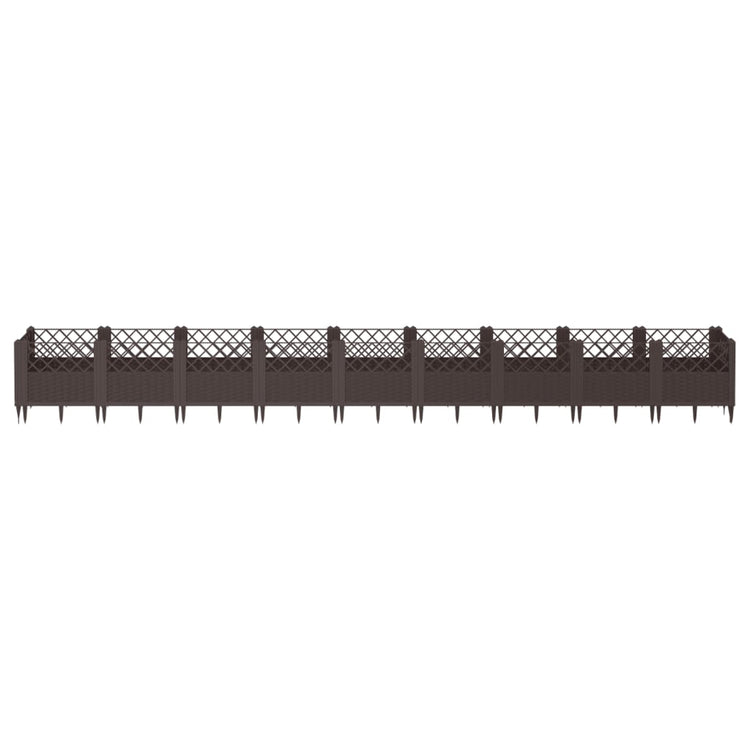 VIDAXL -Pflanzer mit Stiften 363,5 x 43,5 x 43,5 cm Polypropenbraun