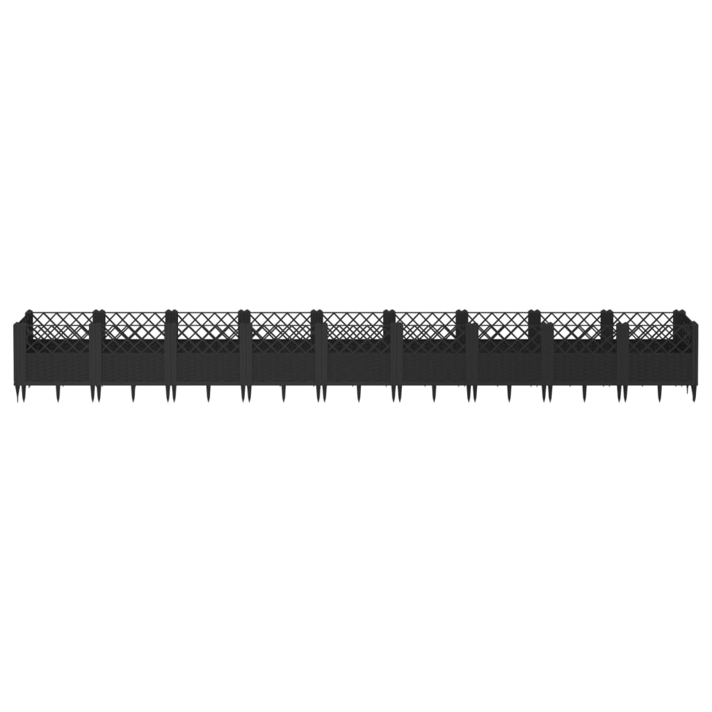 VIDAXL -Planungsbox mit Pins 363,5 x 43,5 x 43,5 cm Polypropen Schwarz