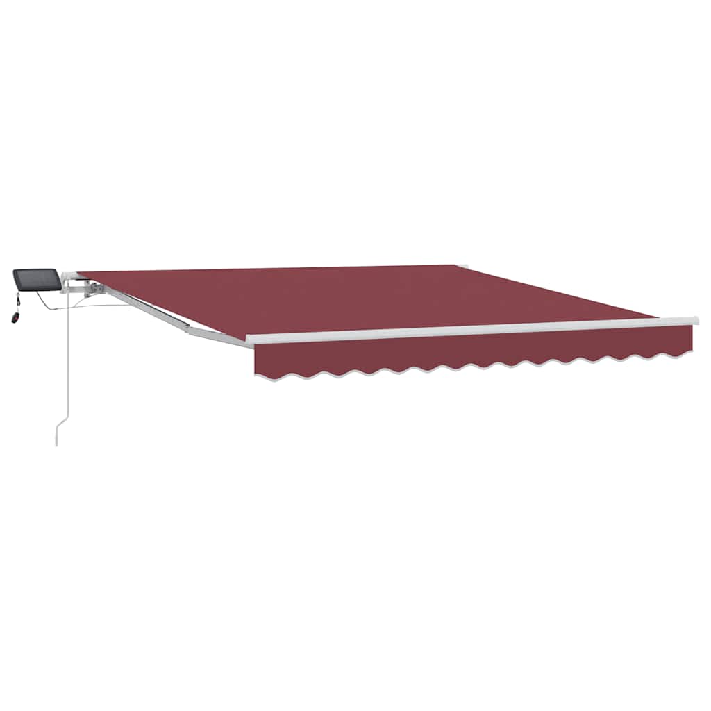 Vidaxx Markise manuell ausziehbar mit LED 300x250 cm bordeauxrot