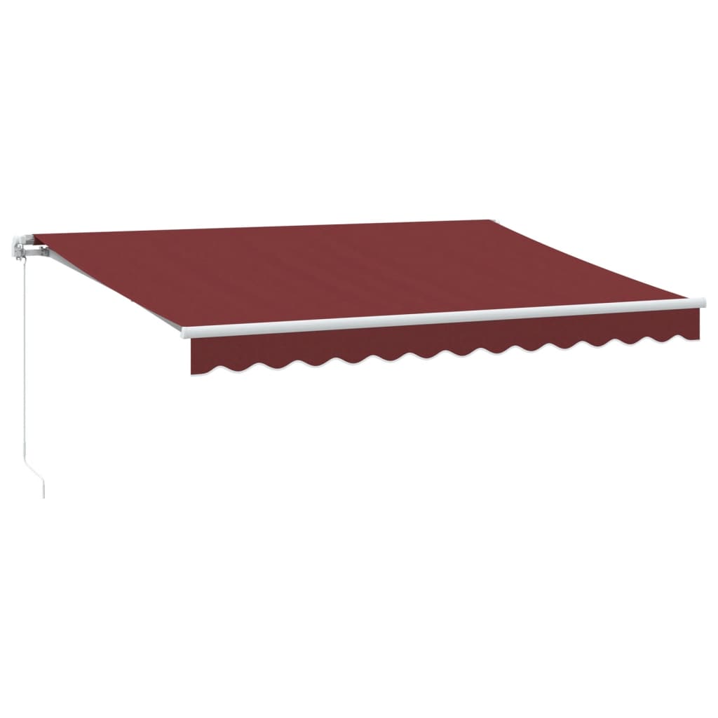 Vidaxx Markise manuell ausziehbar mit LED 350x250 cm bordeauxrot