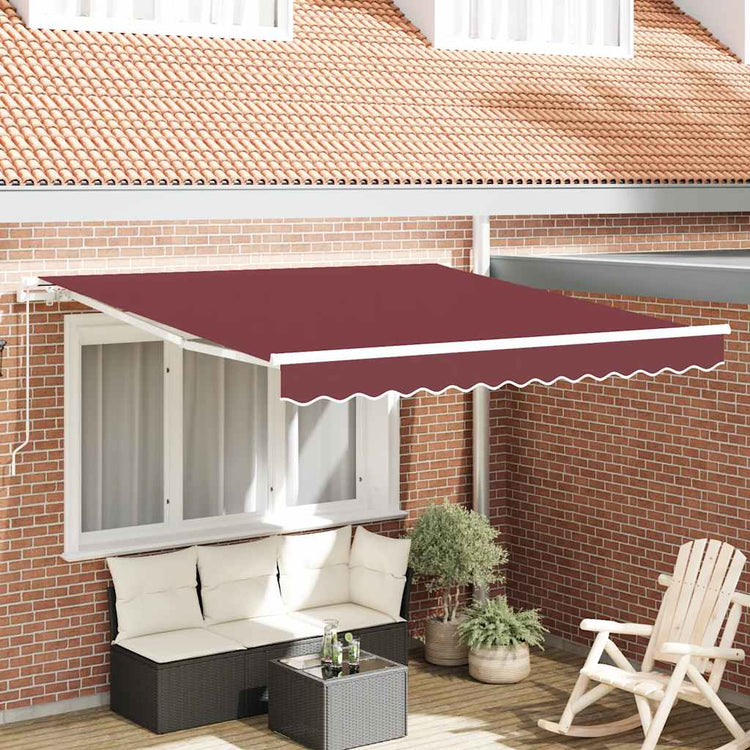 Vidaxx Markise manuell ausziehbar 300x250 cm bordeauxrot