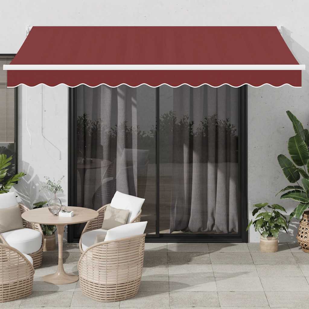 Vidaxx Markise automatisch ausziehbar 350x250 cm bordeauxrot