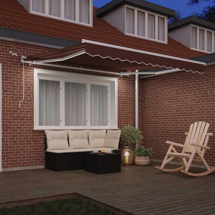 Vidaxx Markise automatisch ausziehbar mit LED 300x250 cm braun