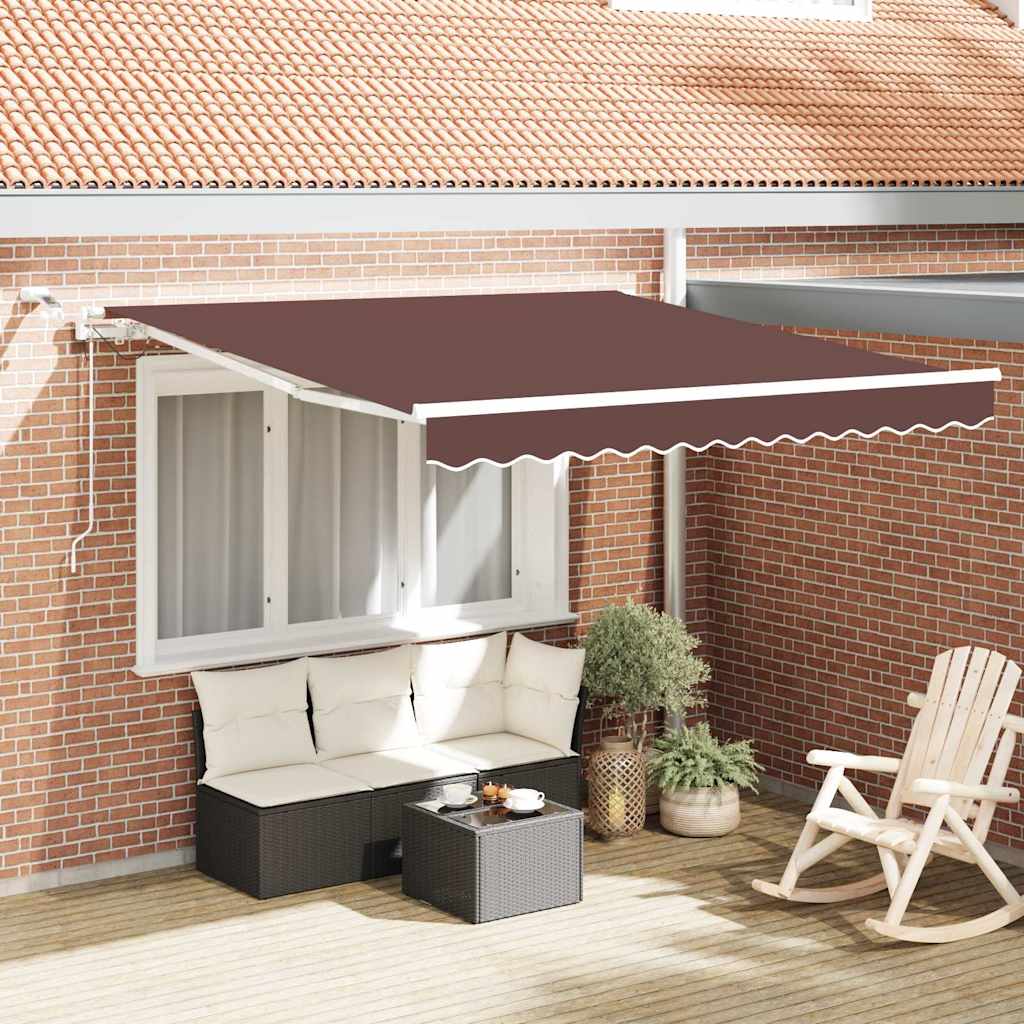 Vidaxx Markise automatisch ausziehbar mit LED 300x250 cm braun