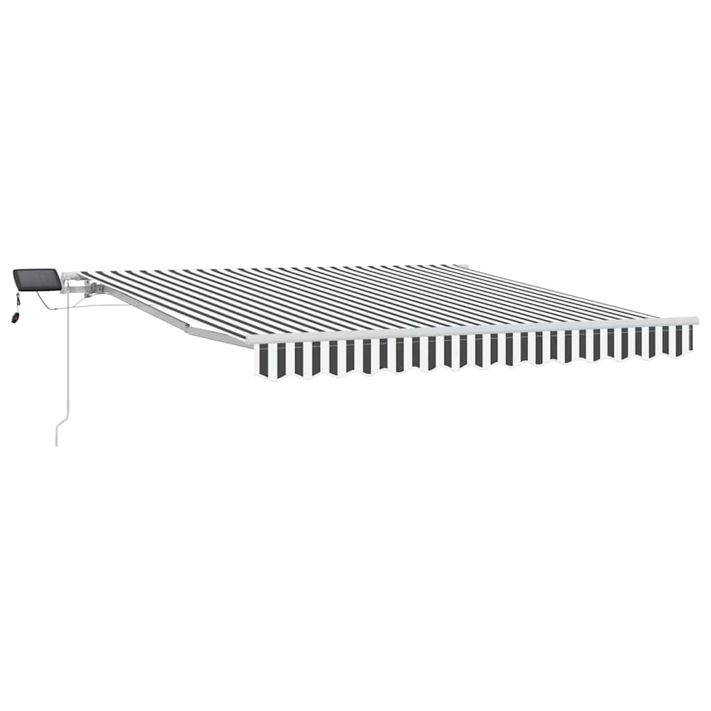 Vidaxx Markise manuell ausziehbar und LED 300x250 cm Anthrazit und Weiß