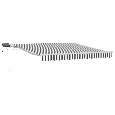 Vidaxx Markise manuell ausziehbar und LED 300x250 cm Anthrazit und Weiß