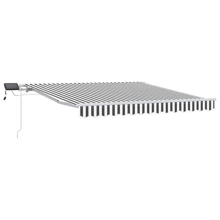 Vidaxx Markise manuell ausziehbar und LED 300x250 cm Anthrazit und Weiß