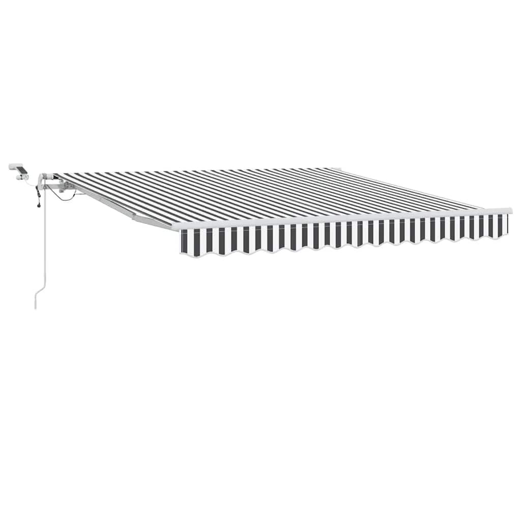 Vidaxx Markise automatisch ausfahrbar LED 300x250 cm Anthrazit und Weiß