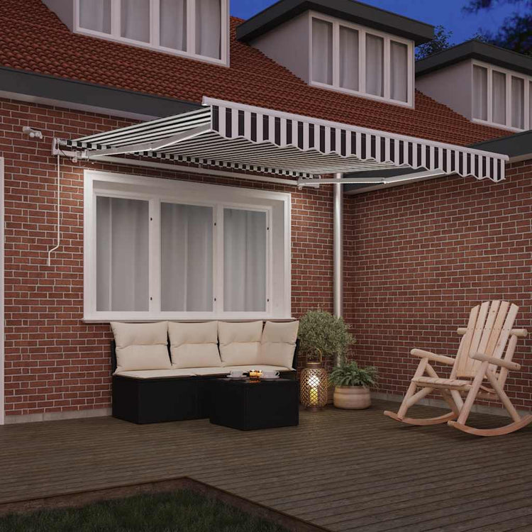 Vidaxx Markise automatisch ausfahrbar LED 300x250 cm Anthrazit und Weiß