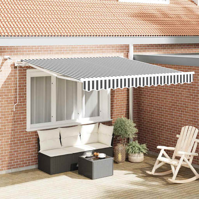 Vidaxx Markise automatisch ausfahrbar LED 300x250 cm Anthrazit und Weiß