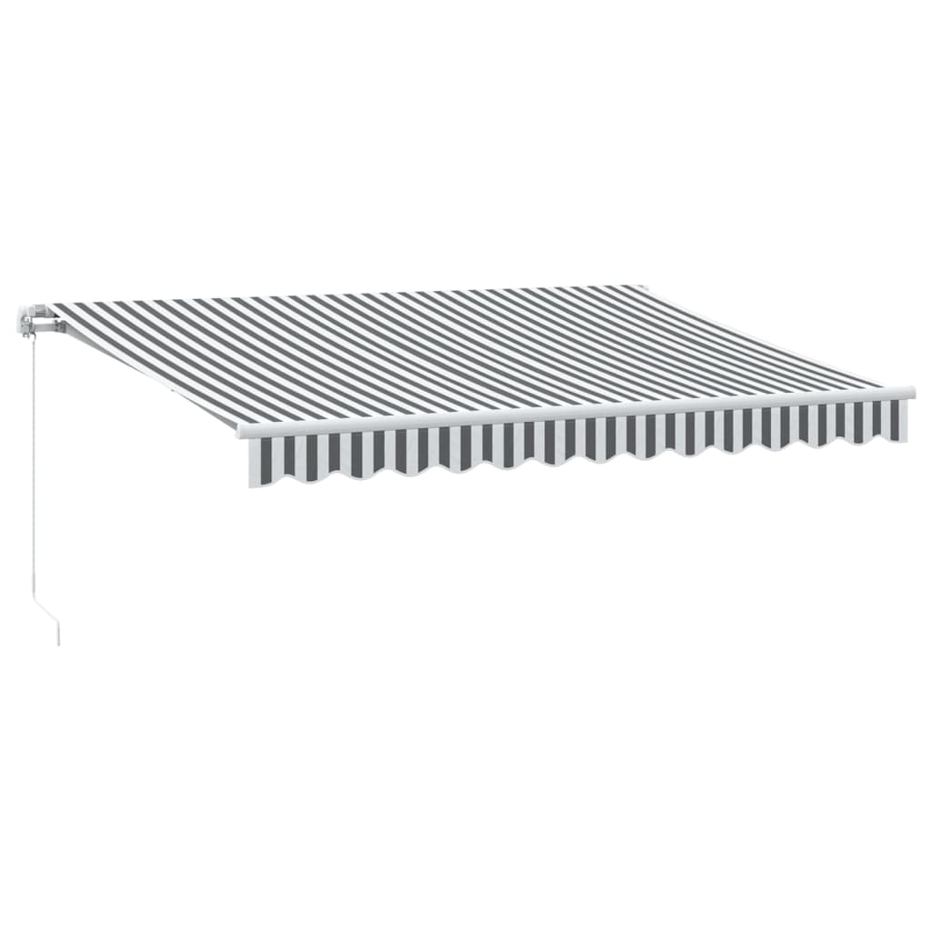 Vidaxx Markise manuell ausziehbar und LED 350x250 cm Anthrazit und Weiß