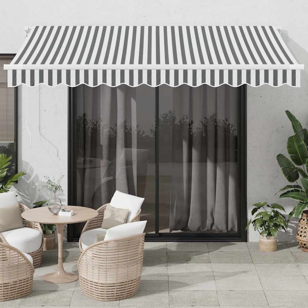 Vidaxx Markise manuell ausziehbar 350x250 cm Anthrazit und Weiß