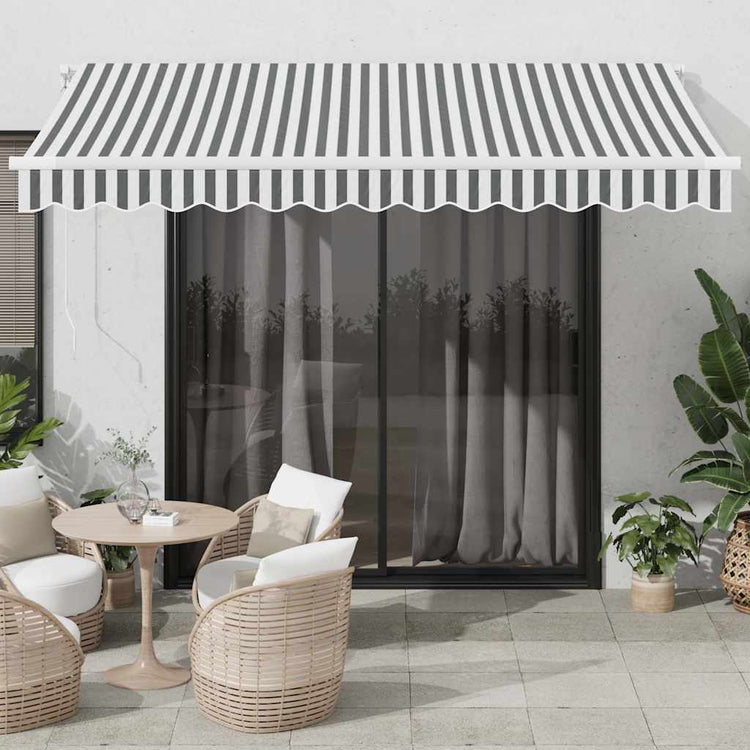 Vidaxx Markise manuell ausziehbar 350x250 cm Anthrazit und Weiß