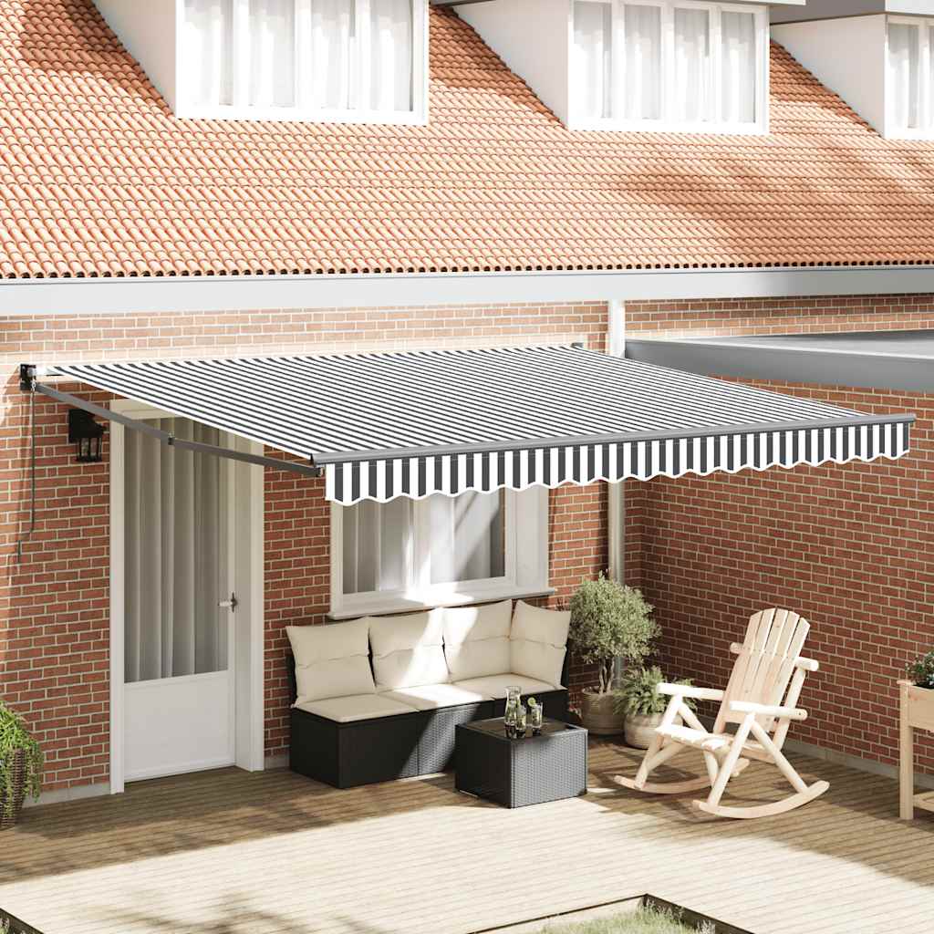 Vidaxx ausziehbare Markise 4x3 m Stoff und Aluminium Anthrazit und Weiß