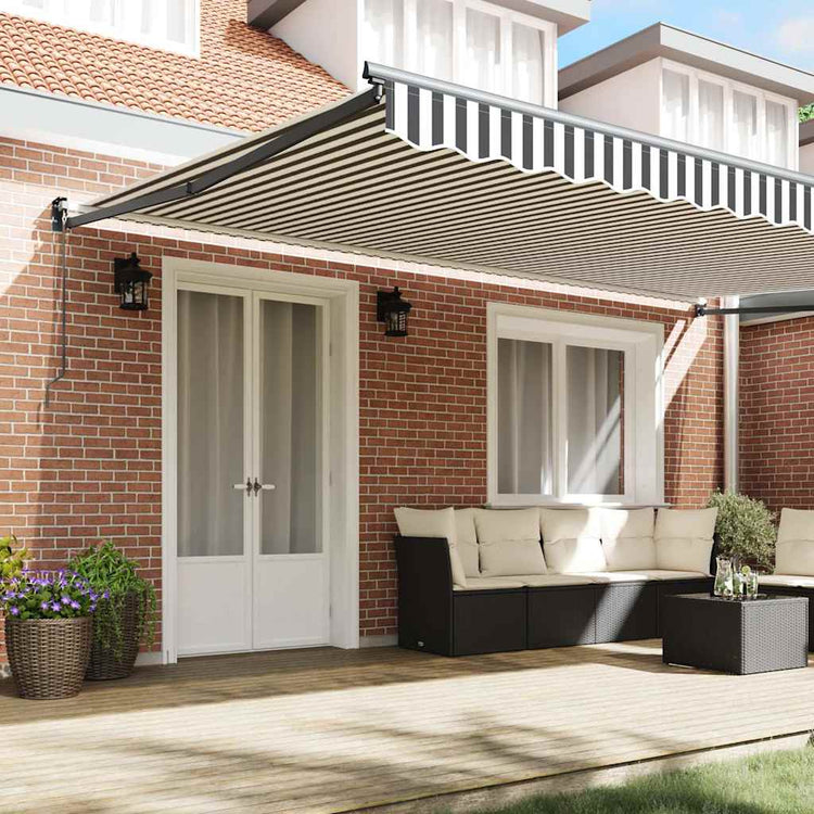 Vidaxx ausziehbare Markise 5x3 m Stoff und Aluminium Anthrazit und Weiß