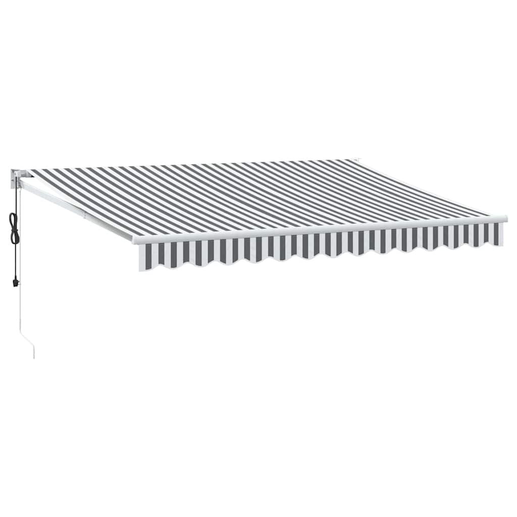 Vidaxx ausziehbare Markise 3,5x2,5 m Stoff und Aluminium Anthrazit und Weiß