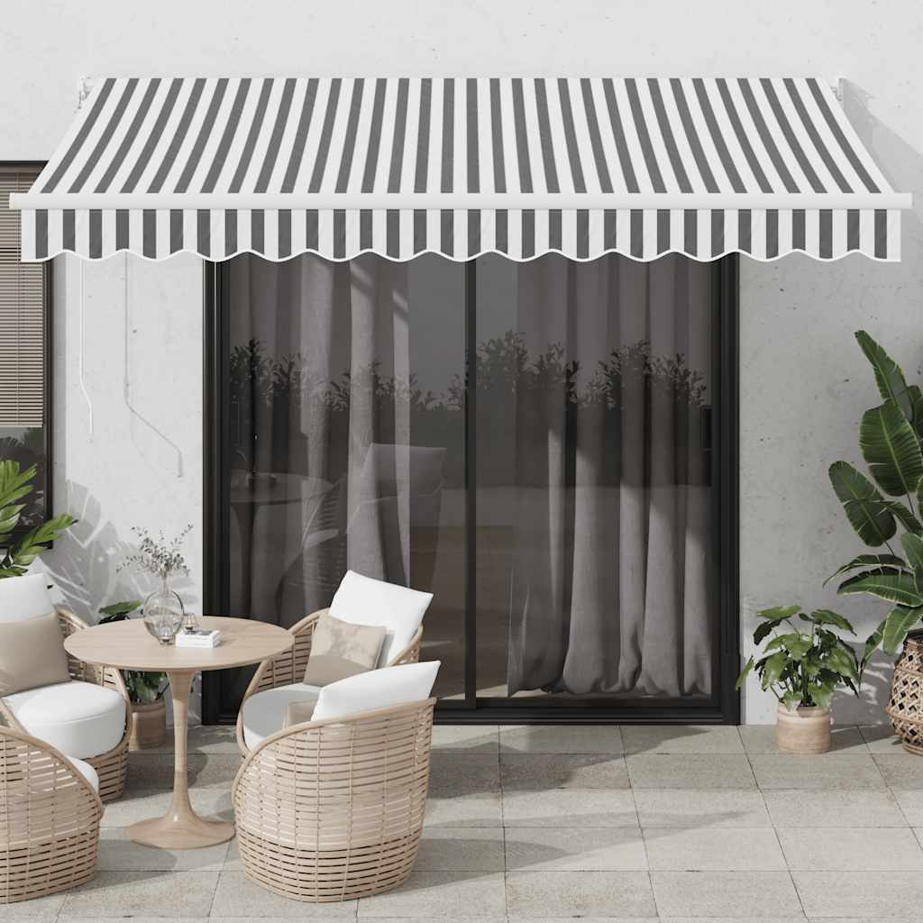 Vidaxx ausziehbare Markise 3,5x2,5 m Stoff und Aluminium Anthrazit und Weiß