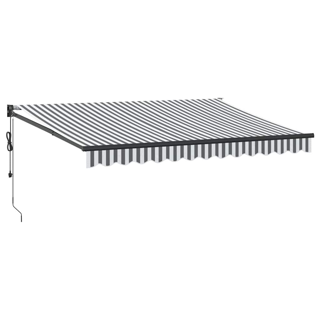 Vidaxx ausziehbare Markise 3,5x2,5 m Stoff und Aluminium Anthrazit und Weiß