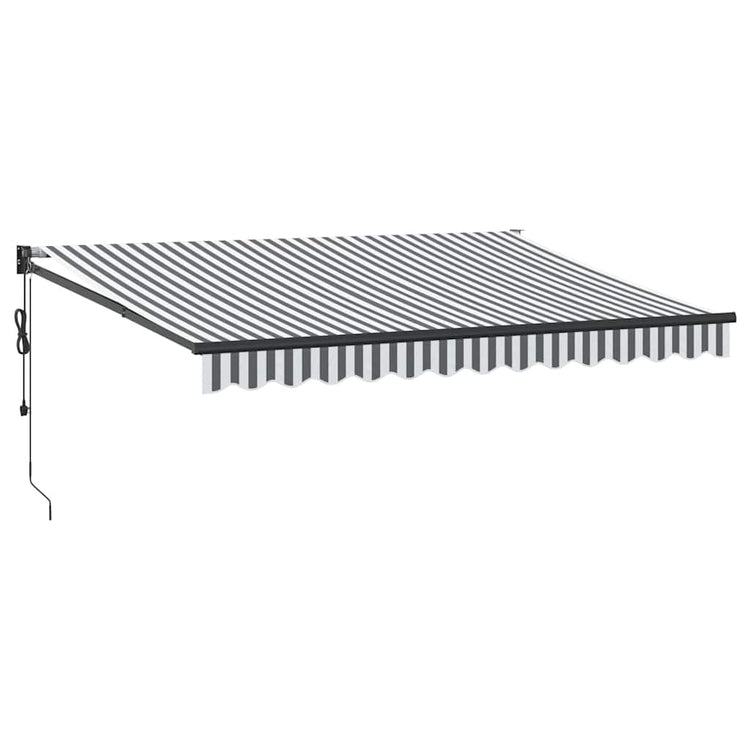 Vidaxx ausziehbare Markise 3,5x2,5 m Stoff und Aluminium Anthrazit und Weiß