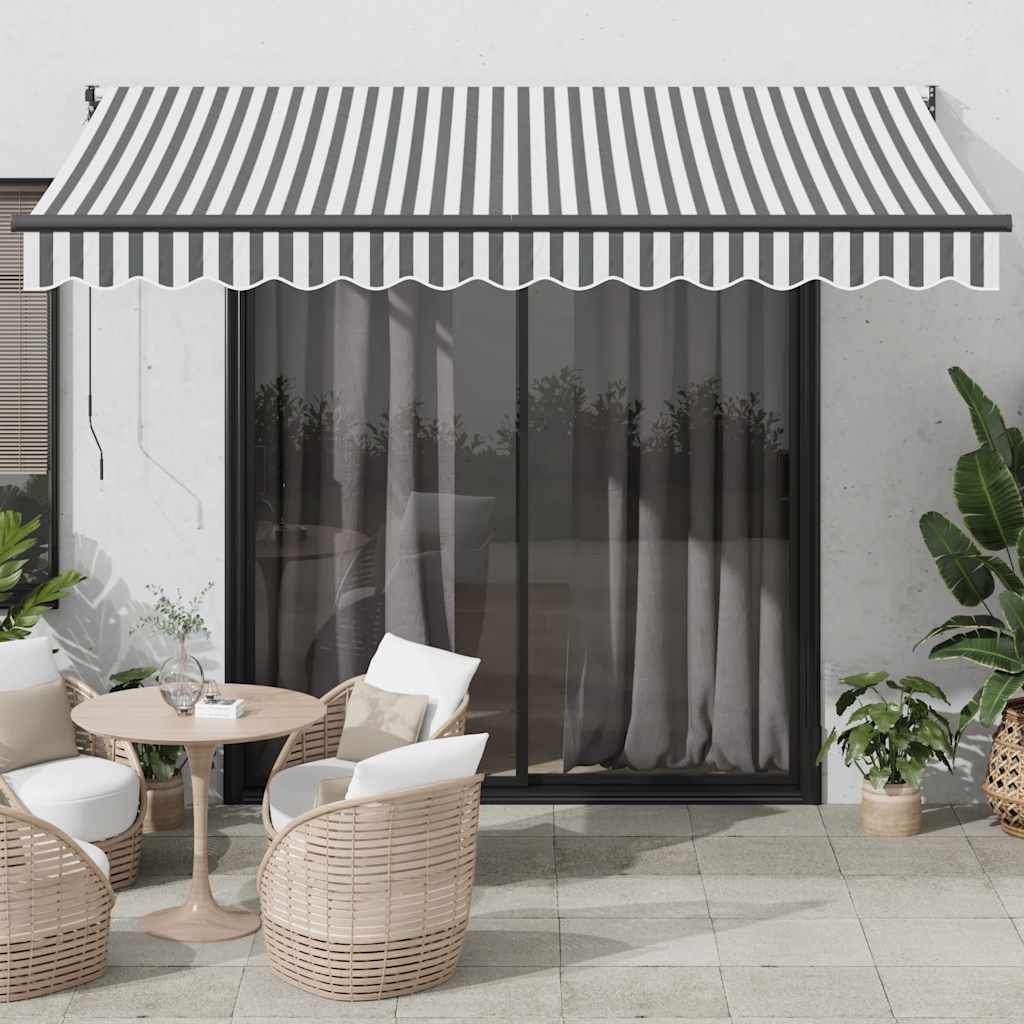 Vidaxx ausziehbare Markise 3,5x2,5 m Stoff und Aluminium Anthrazit und Weiß
