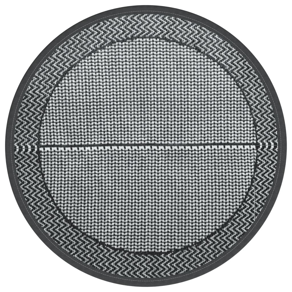 Vidaxl außerhalb des Teppichs Ø120 cm Polypropengrau