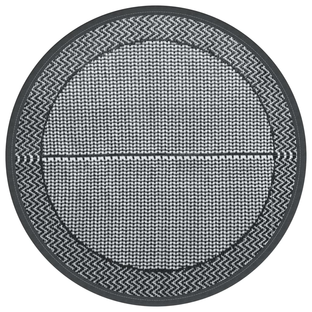Vidaxl außerhalb des Teppichs Ø160 cm Polypropengrau
