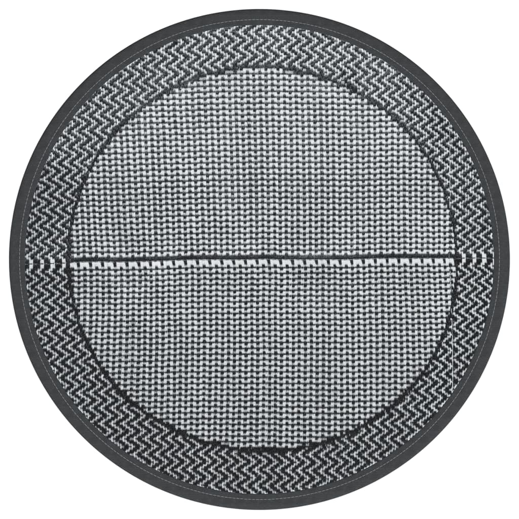Vidaxl außerhalb Teppich Ø 200 cm Polypropengrau