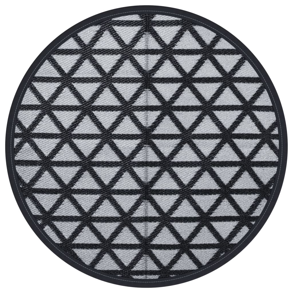 Vidaxl Outdoor Teppich Ø 200 cm Polypropen schwarz