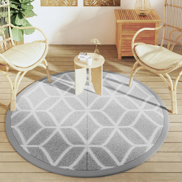 Vidaxl außerhalb Teppich Ø 160 cm Polypropengrau