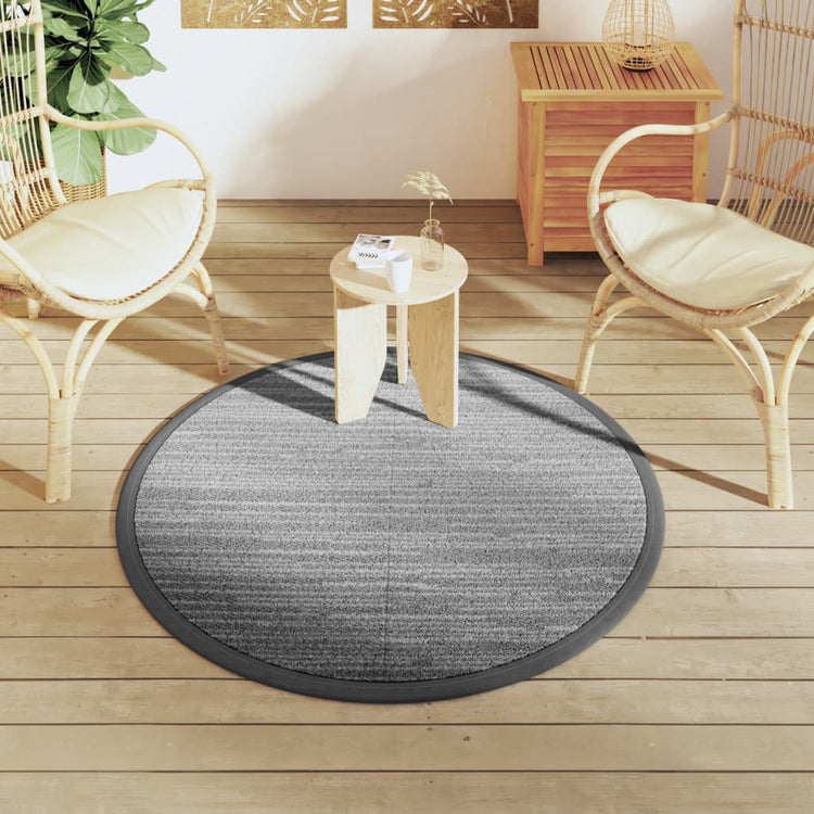 Vidaxl außerhalb des Teppichs Ø120 cm Polypropengrau