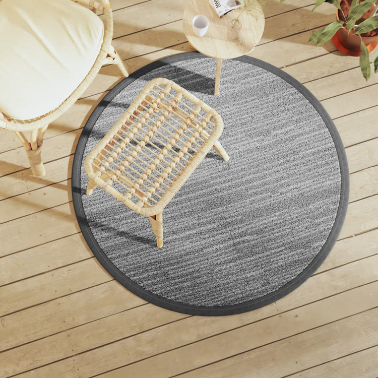 Vidaxl außerhalb des Teppichs Ø120 cm Polypropengrau