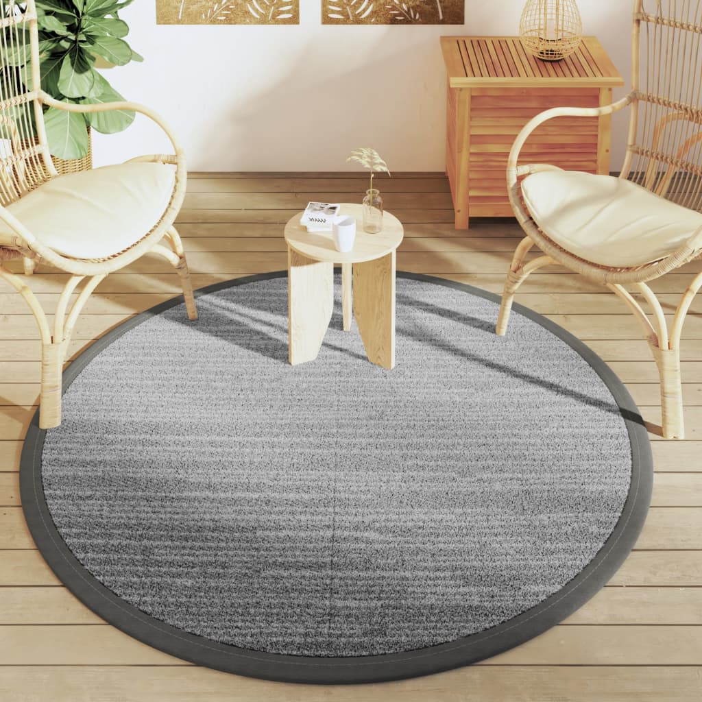 Vidaxl außerhalb Teppich Ø 160 cm Polypropengrau