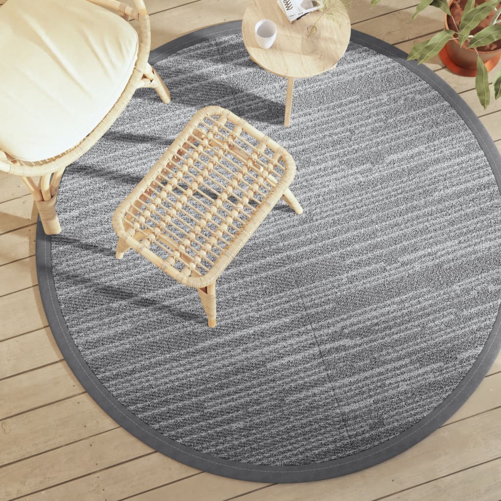 Vidaxl außerhalb Teppich Ø 160 cm Polypropengrau
