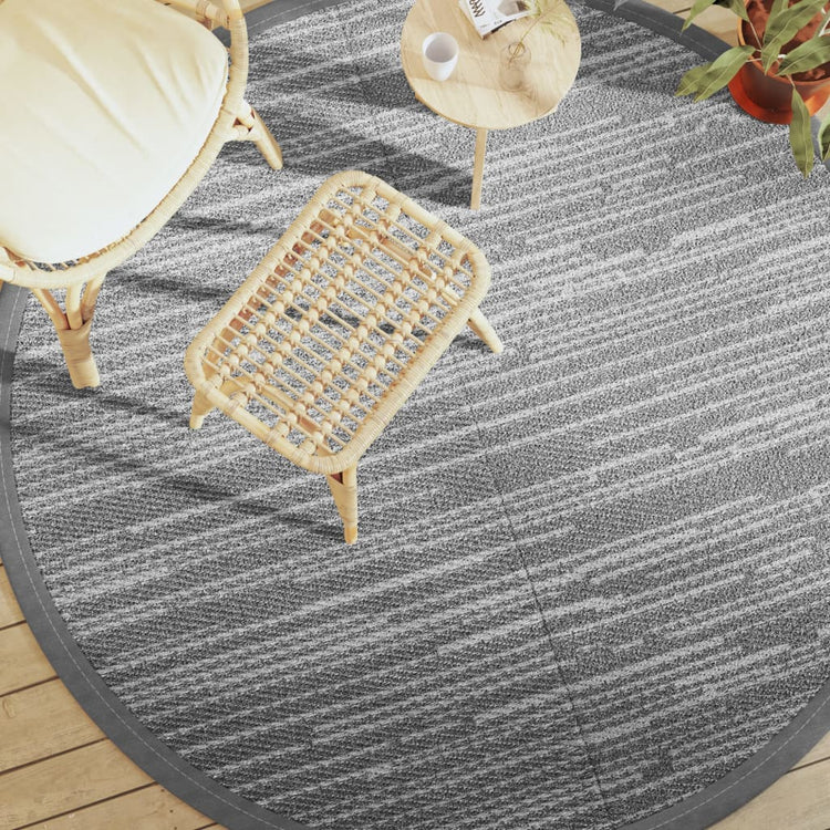Vidaxl außerhalb Teppich Ø 200 cm Polypropengrau
