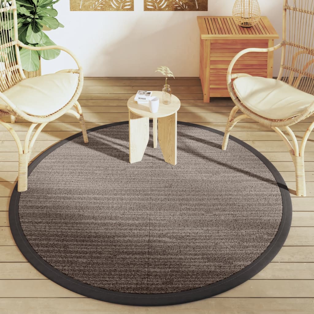 Vidaxl außerhalb des Teppichs Ø160 cm Polypropenbraun