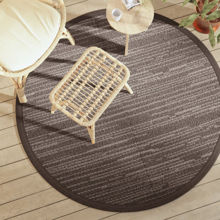 Vidaxl außerhalb des Teppichs Ø160 cm Polypropenbraun