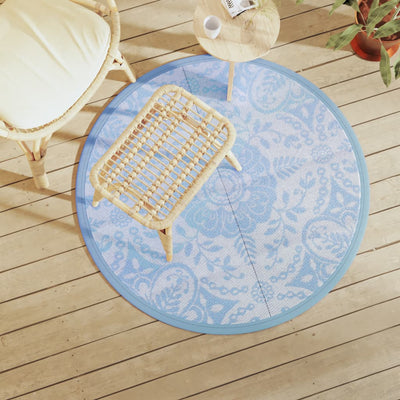 Vidaxl Outdoor Teppich Ø120 cm Polypropen Babyblau