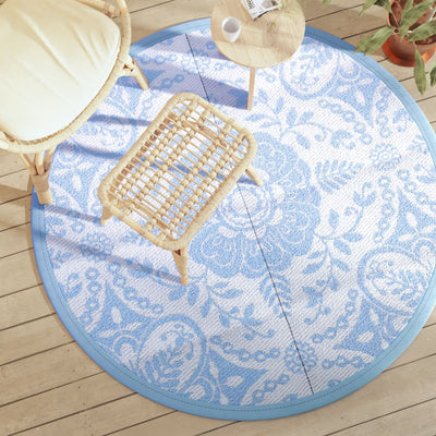 Vidaxl Outdoor Teppich Ø160 cm Polypropen Babyblau