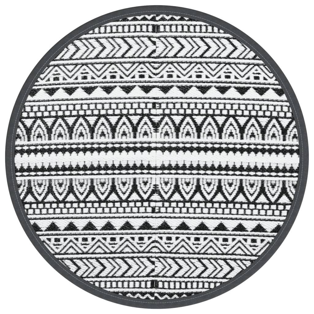 Vidaxl Outdoor Teppich Ø 200 cm Polypropen schwarz