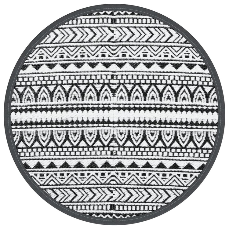 Vidaxl Outdoor Teppich Ø 200 cm Polypropen schwarz