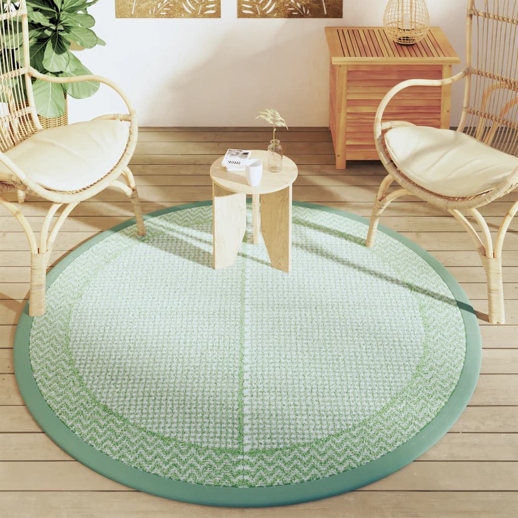 Vidaxl außerhalb Teppich Ø 160 cm Polypropengrün