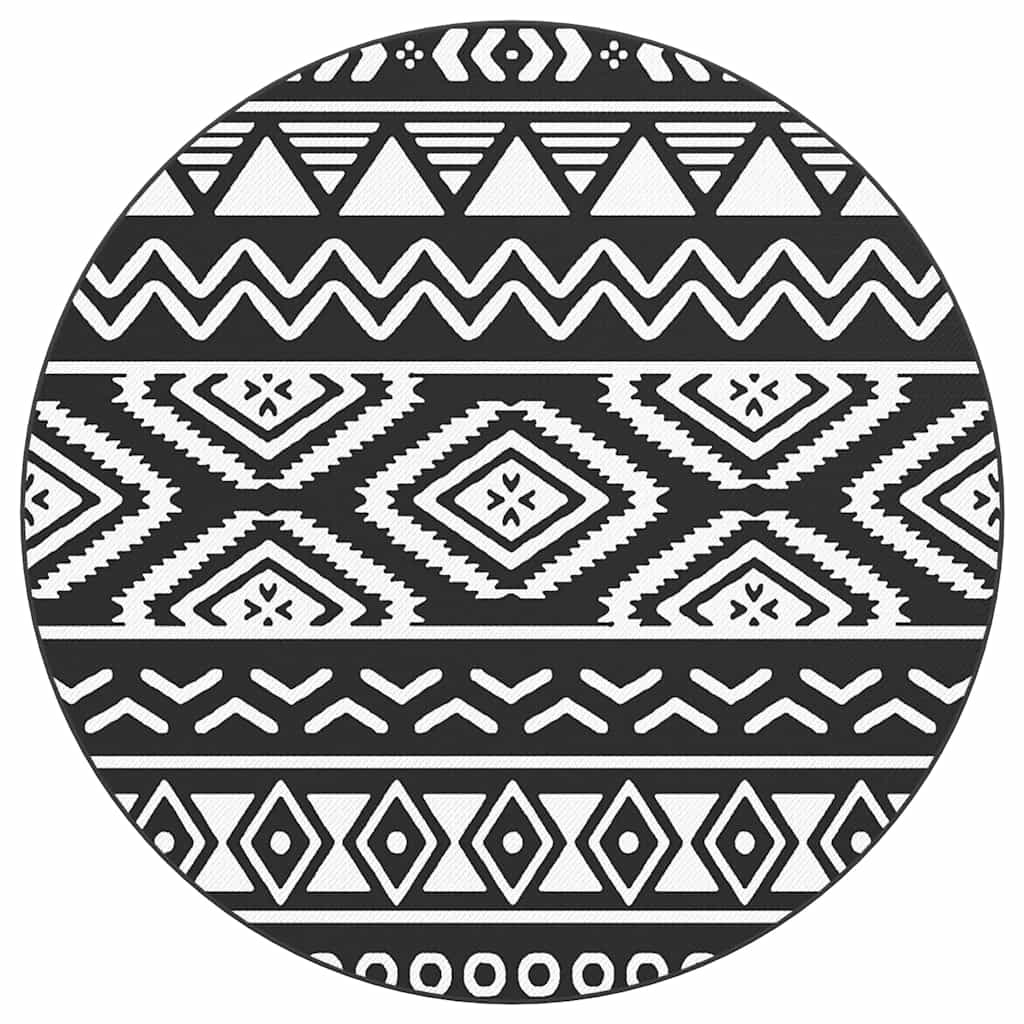 Vidaxl Outdoor Teppich Ø 200 cm Polypropen schwarz
