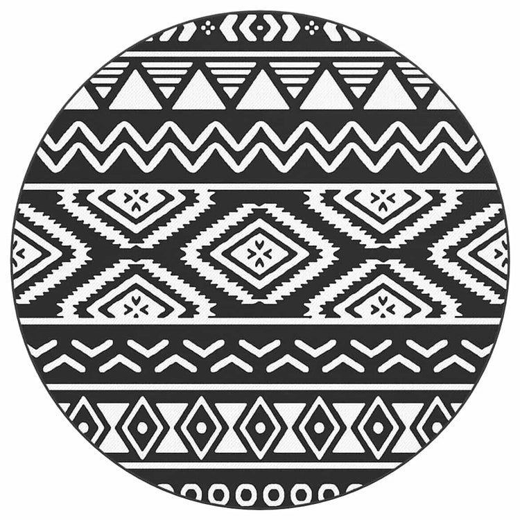Vidaxl Outdoor Teppich Ø 200 cm Polypropen schwarz