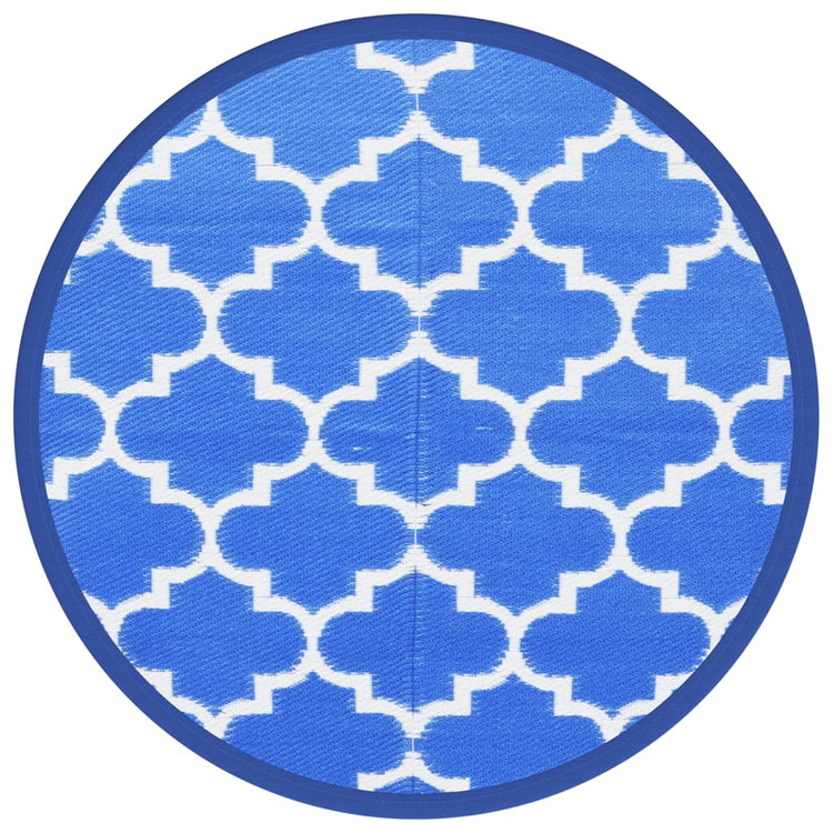 Vidaxl außerhalb des Teppichs Ø160 cm Polypropenblau