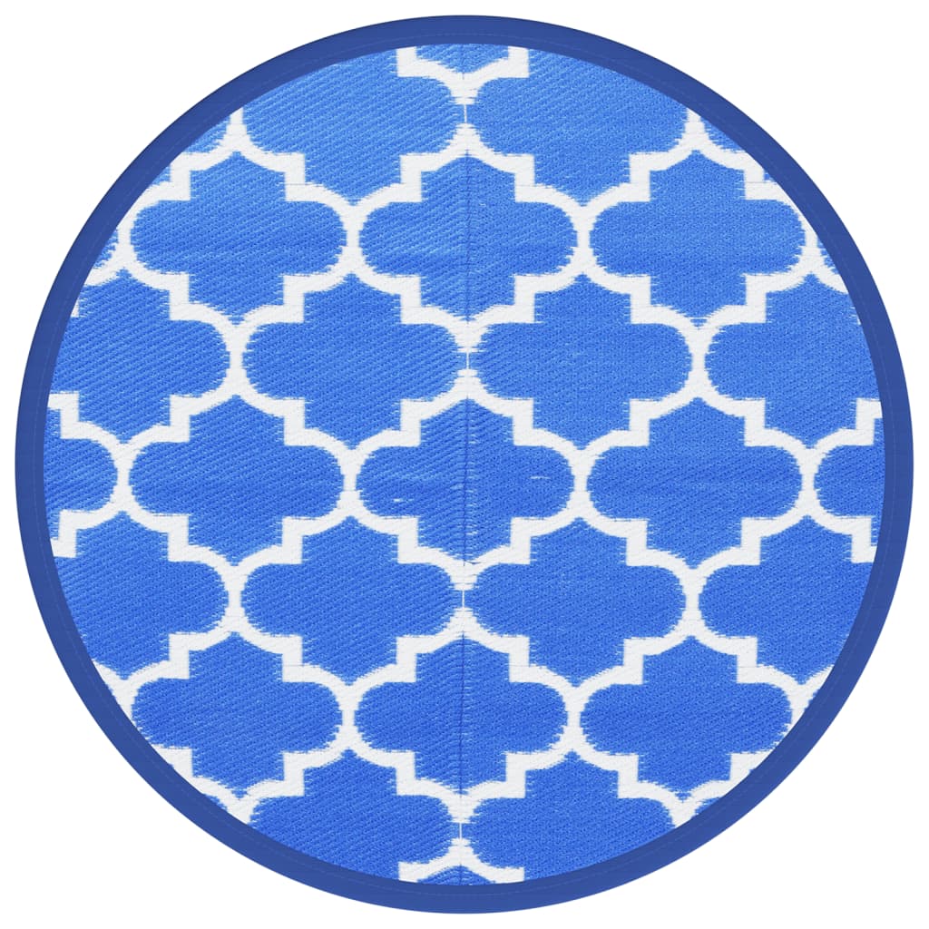Vidaxl Outdoor Teppich Ø 200 cm Polypropenblau