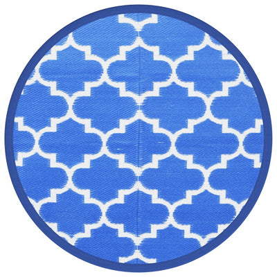 Vidaxl Outdoor Teppich Ø 200 cm Polypropenblau
