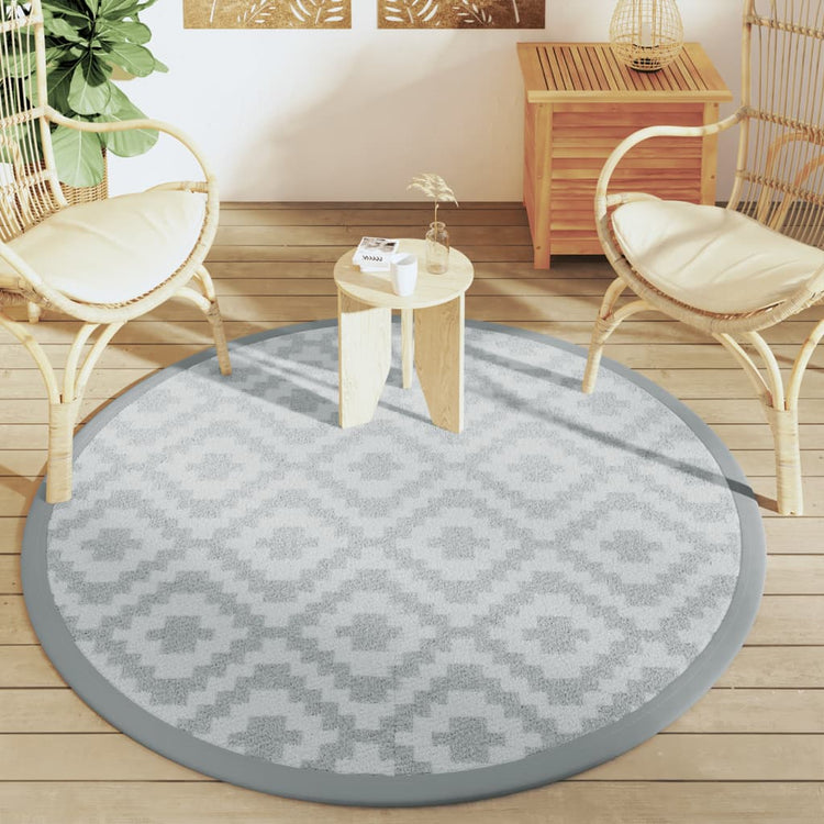 Vidaxl außerhalb Teppich Ø 160 cm Polypropengrau