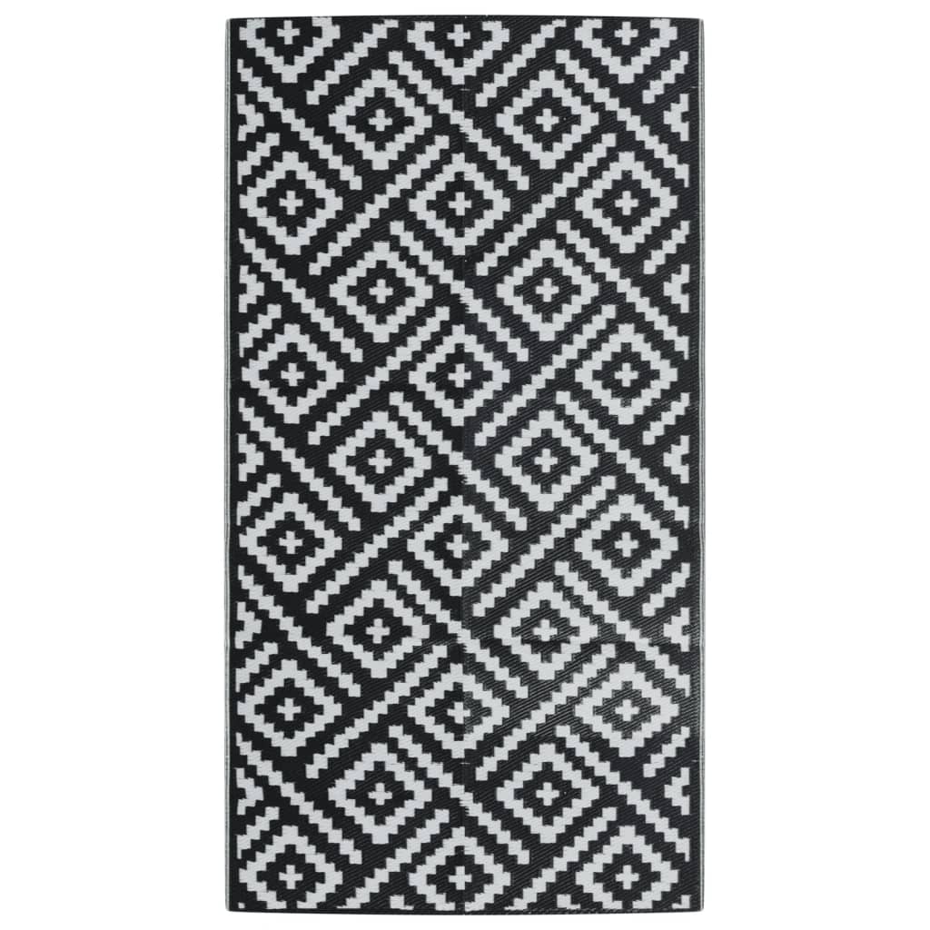 Vidaxx Outdoor-Teppich Arakil 80x150 cm PP weiß und schwarz